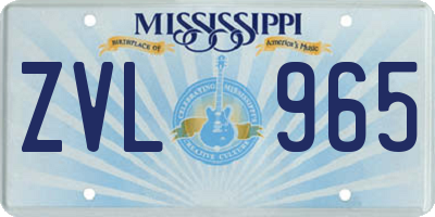 MS license plate ZVL965