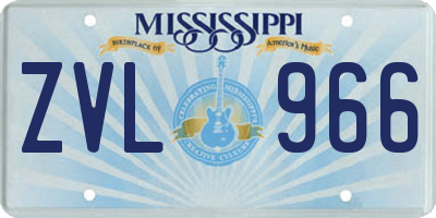MS license plate ZVL966