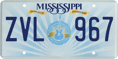 MS license plate ZVL967