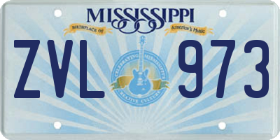 MS license plate ZVL973