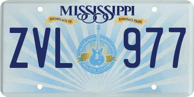MS license plate ZVL977