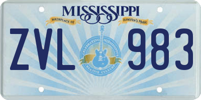 MS license plate ZVL983