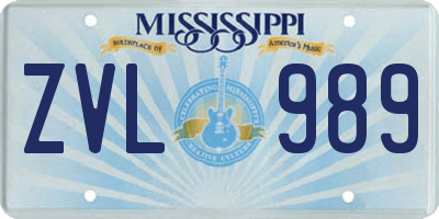MS license plate ZVL989