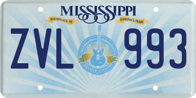 MS license plate ZVL993