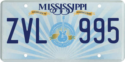 MS license plate ZVL995