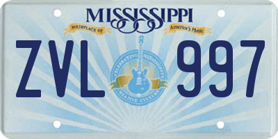 MS license plate ZVL997