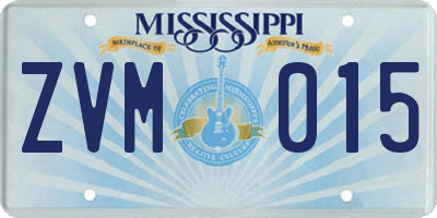 MS license plate ZVM015
