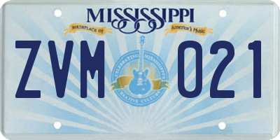 MS license plate ZVM021