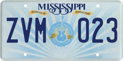 MS license plate ZVM023