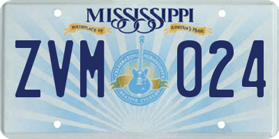 MS license plate ZVM024