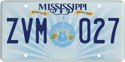 MS license plate ZVM027