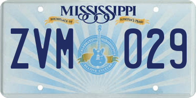MS license plate ZVM029