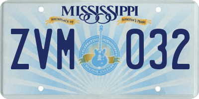 MS license plate ZVM032