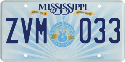 MS license plate ZVM033