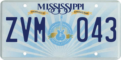 MS license plate ZVM043