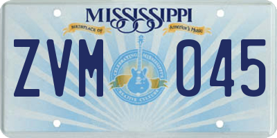 MS license plate ZVM045