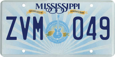 MS license plate ZVM049