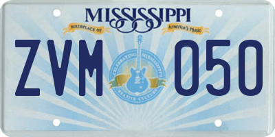 MS license plate ZVM050