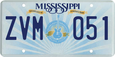 MS license plate ZVM051