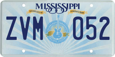 MS license plate ZVM052
