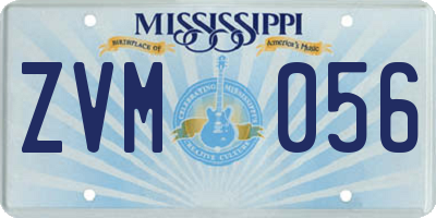 MS license plate ZVM056