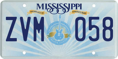 MS license plate ZVM058