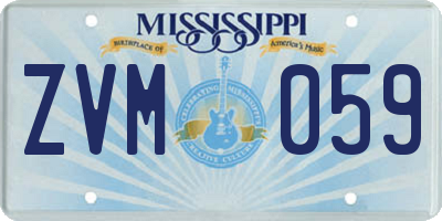 MS license plate ZVM059