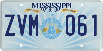 MS license plate ZVM061