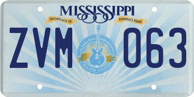 MS license plate ZVM063