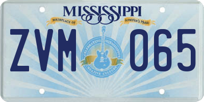 MS license plate ZVM065