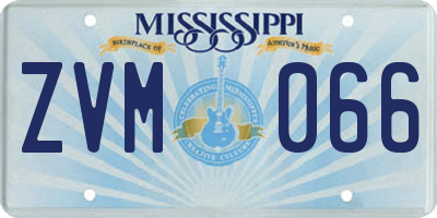 MS license plate ZVM066