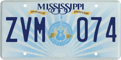 MS license plate ZVM074