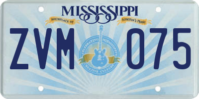 MS license plate ZVM075