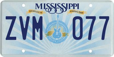 MS license plate ZVM077