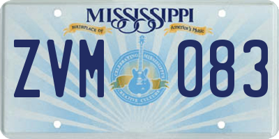 MS license plate ZVM083
