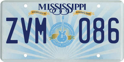 MS license plate ZVM086