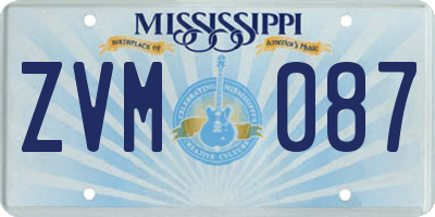 MS license plate ZVM087