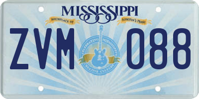 MS license plate ZVM088