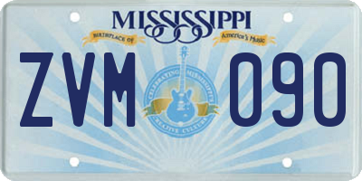 MS license plate ZVM090