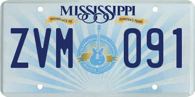 MS license plate ZVM091
