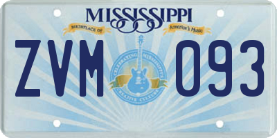MS license plate ZVM093