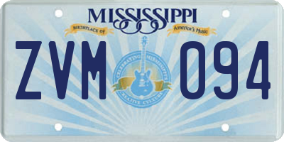 MS license plate ZVM094