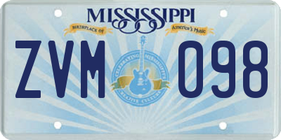 MS license plate ZVM098