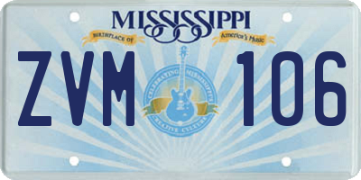 MS license plate ZVM106