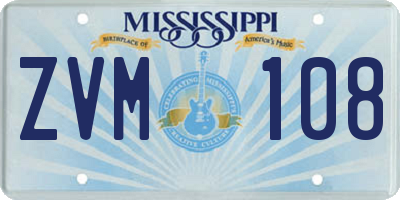 MS license plate ZVM108