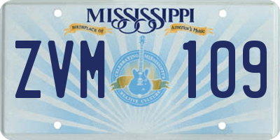 MS license plate ZVM109