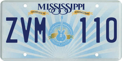 MS license plate ZVM110