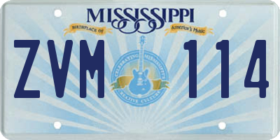 MS license plate ZVM114