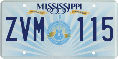 MS license plate ZVM115