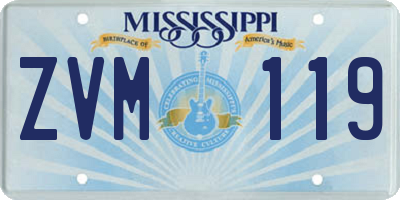 MS license plate ZVM119
